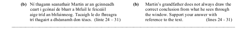 2006 LC Higher Reading Comprehension Q2b