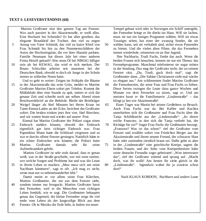 2006 LC Higher Reading Comprehension Q1a