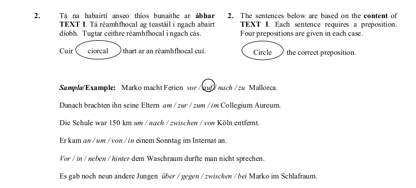 2008 LC Ordinary German Angewandte Grammatik