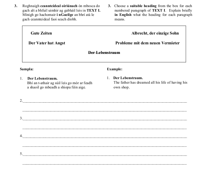 2013 LC Ordinary German Reading Comprehension 1