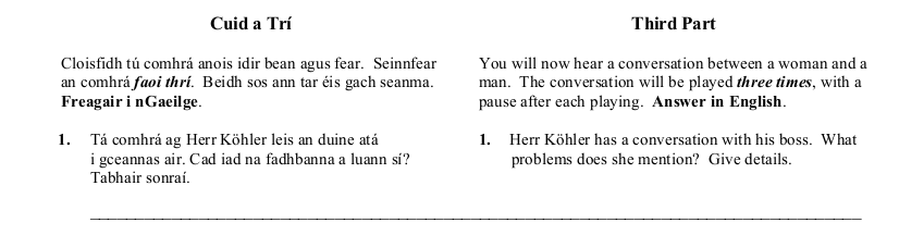 2014 LC Ordinary German Aural Exam