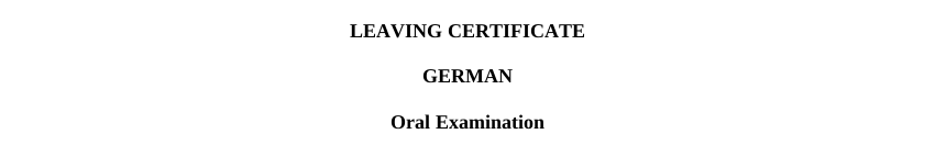 German Oral Exam 27